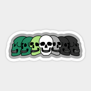 Pride Skulls Aromantic Sticker